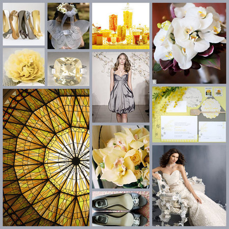 Gold silver yellow gray inspiration board